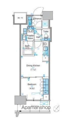 パークアクシス豊洲キャナル(1LDK/11階)の間取り写真