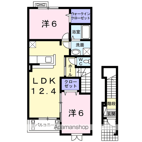 マウンド・フィールド(2LDK/2階)の間取り写真