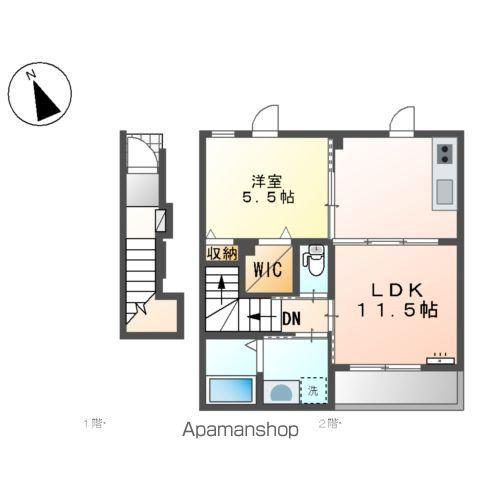 関西本線 弥富駅 徒歩26分 2階建 築3年(1LDK/2階)の間取り写真