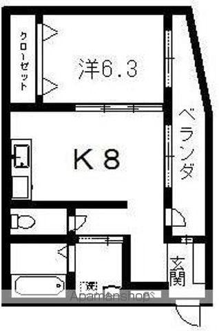 エスティント(1LDK/2階)の間取り写真
