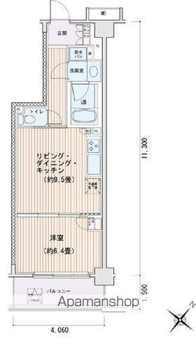 エスティメゾン豊洲レジデンス E棟(1LDK/5階)の間取り写真