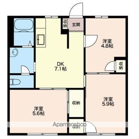 フレグランス蘭(3DK/1階)の間取り写真