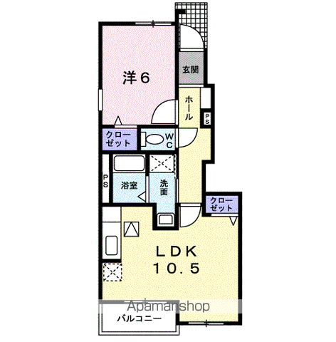 サンリット佐橋B(1LDK/1階)の間取り写真