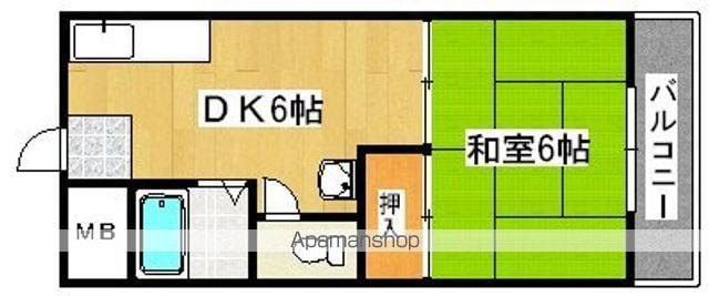 グランドール住吉(1DK/3階)の間取り写真