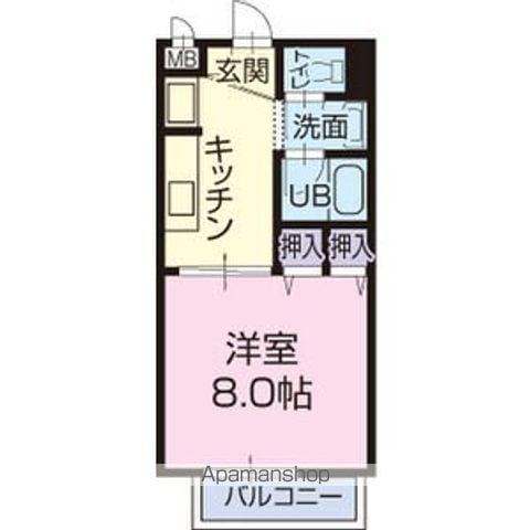 リヴェール浅野(1K/1階)の間取り写真