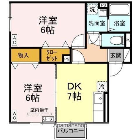 STキャッスル(2DK/2階)の間取り写真