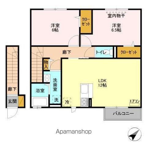 キャッスル冨士(2LDK/2階)の間取り写真