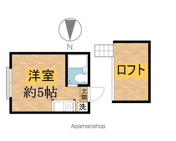 カーサステラⅡ(ワンルーム/2階)の間取り写真