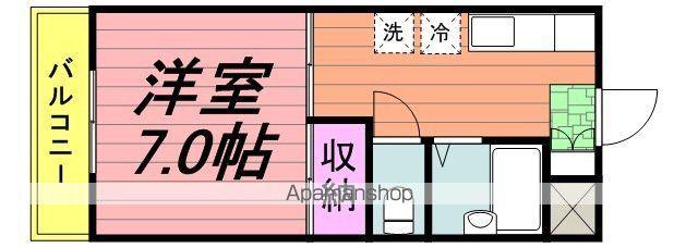 ディアコートサカエⅡ(1K/1階)の間取り写真