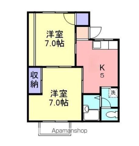ハイツ藤田(2K/1階)の間取り写真
