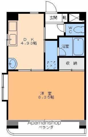 クオリア高砂(1DK/2階)の間取り写真