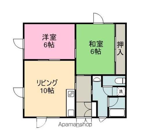 浅野ハイツ(2LDK/2階)の間取り写真