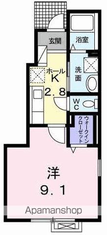 ハイポワール(1K/1階)の間取り写真