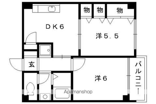セントアミュー(2DK/2階)の間取り写真