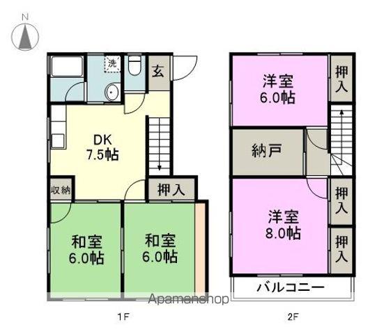 サンアベニュー(4DK/1階)の間取り写真