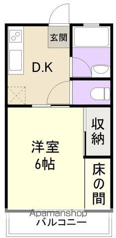 アジュール(1DK/2階)の間取り写真