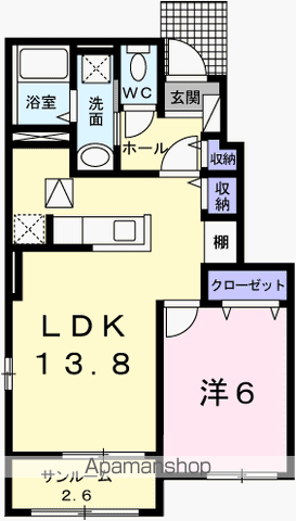 スピカⅡ(1LDK/1階)の間取り写真