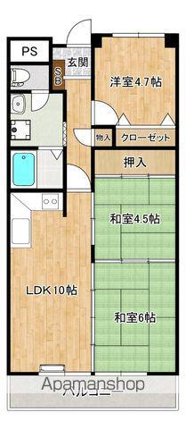 ハートウイング(3LDK/5階)の間取り写真