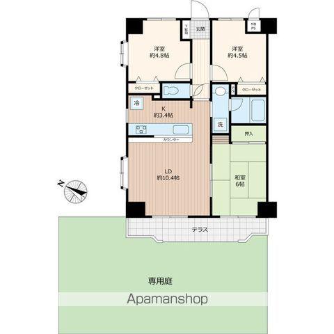 ホーユウパレス川越(3LDK/1階)の間取り写真