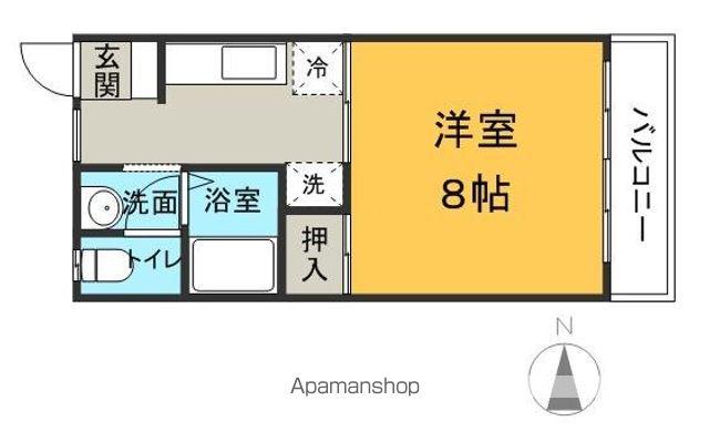 アベニュー島内(1K/2階)の間取り写真