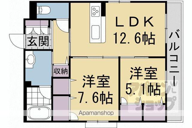 レフィシア西院II(2LDK/2階)の間取り写真