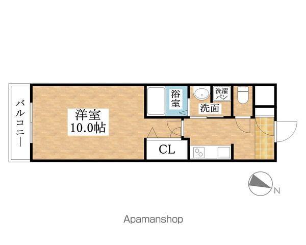 ボヌール飛高(1K/3階)の間取り写真