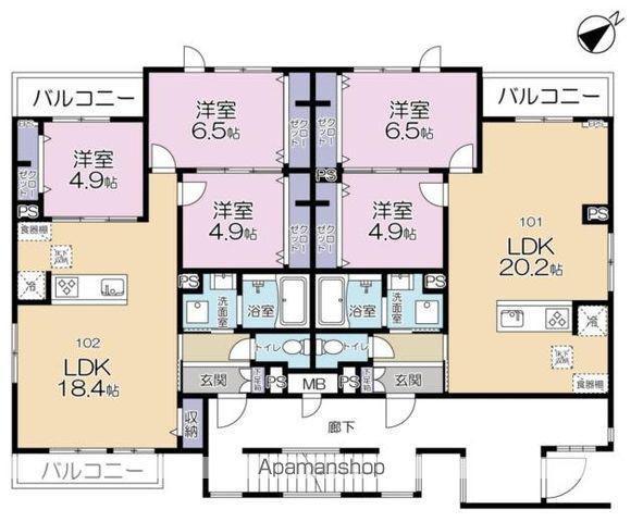 CAMPANA OTAKANOMORI(3LDK/1階)の間取り写真