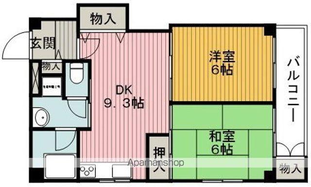 淀川ビル(2DK/4階)の間取り写真