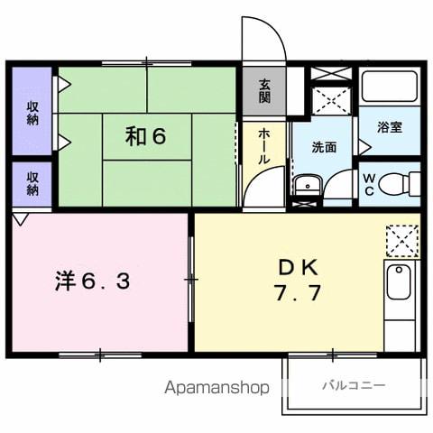 ドエルS(2DK/1階)の間取り写真