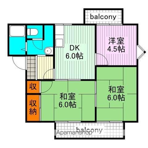 メゾン山下(3DK/2階)の間取り写真