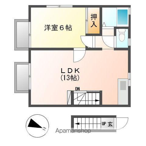アーバン牛久B号館(1LDK/2階)の間取り写真