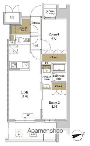 RJRプレシア川口(2LDK/2階)の間取り写真