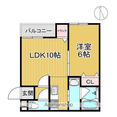 グッドホーム20 A棟(1LDK/3階)の間取り写真