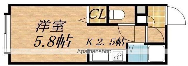 コート山鼻(1K/2階)の間取り写真
