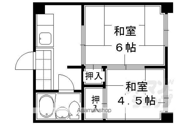 佐わらび堺町マンション(2K/4階)の間取り写真