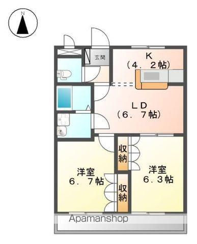 フィールドハイツM(2LDK/1階)の間取り写真