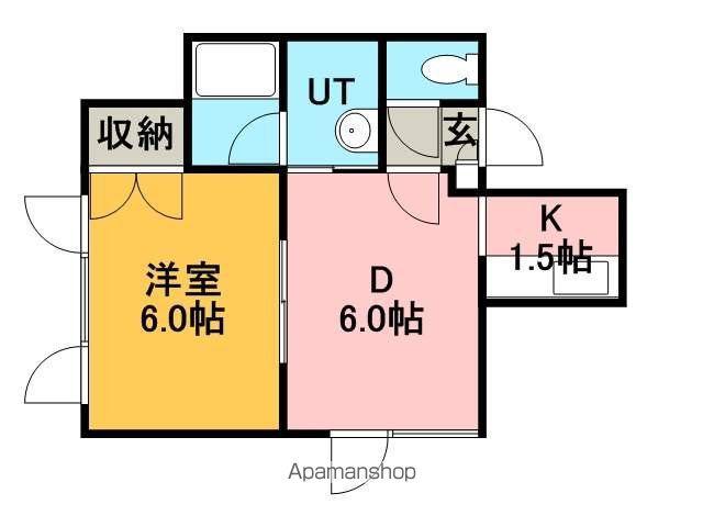 サンコート富丘(1DK/1階)の間取り写真