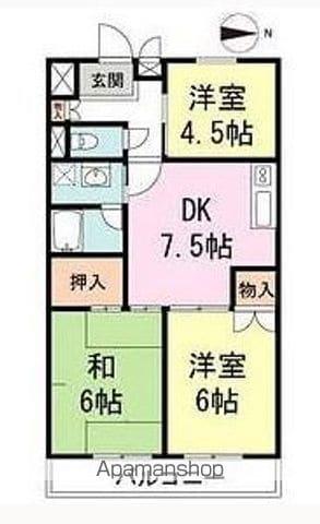 エステート矢島(3DK/7階)の間取り写真