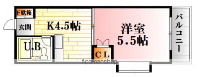 アメニティ金市Ⅰ(1K/3階)の間取り写真