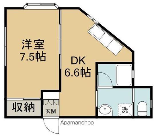 バウメゾンⅢ(1DK/2階)の間取り写真