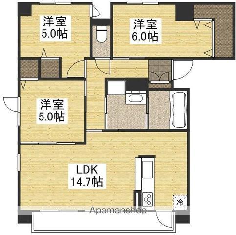 ビバリースクエア老松(3LDK/7階)の間取り写真