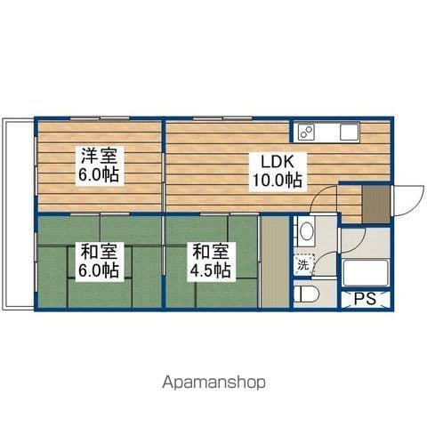 たかおマンション(3LDK/5階)の間取り写真