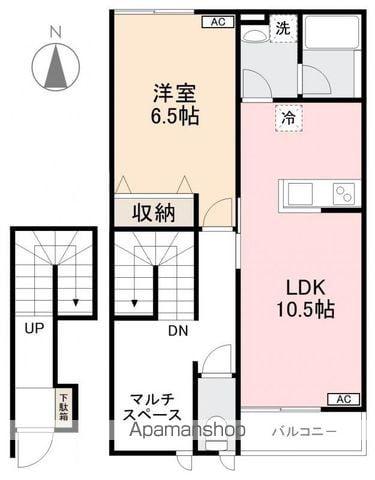 LESAIRES香西Ⅱ(1LDK/2階)の間取り写真