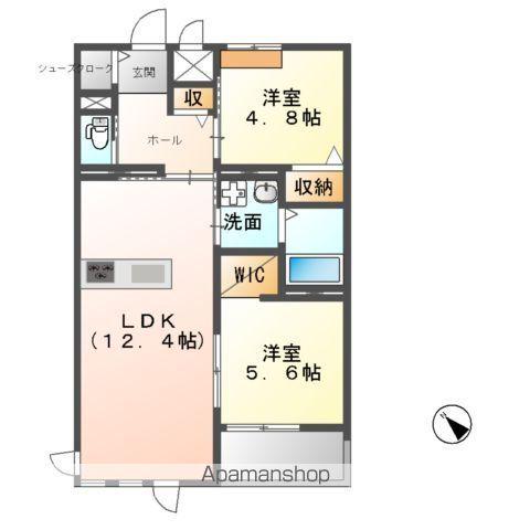 コンフォートレジデンスⅡ(2LDK/2階)の間取り写真