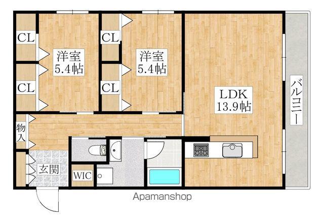 GRANDPIECEL・R(2LDK/1階)の間取り写真