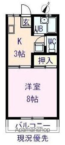 エアーストリーム Α(1K/1階)の間取り写真