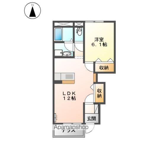 REA 愛(1LDK/1階)の間取り写真