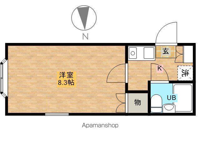 ホワイトハウス(1K/2階)の間取り写真