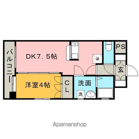 みついビル(1DK/4階)の間取り写真