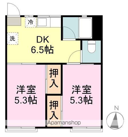 コーポきりしま(2DK/2階)の間取り写真